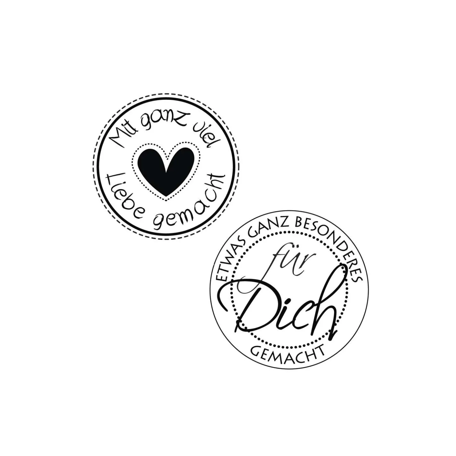 Butterer Stempel "Für Dich" und "Mit ganz viel Liebe gemacht"