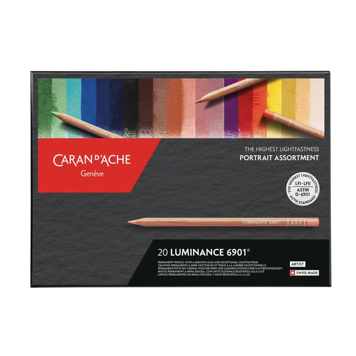 CARAN D'ACHE® LUMINANCE 6901® Portrait-Set, 20 Künstler-Farbstifte