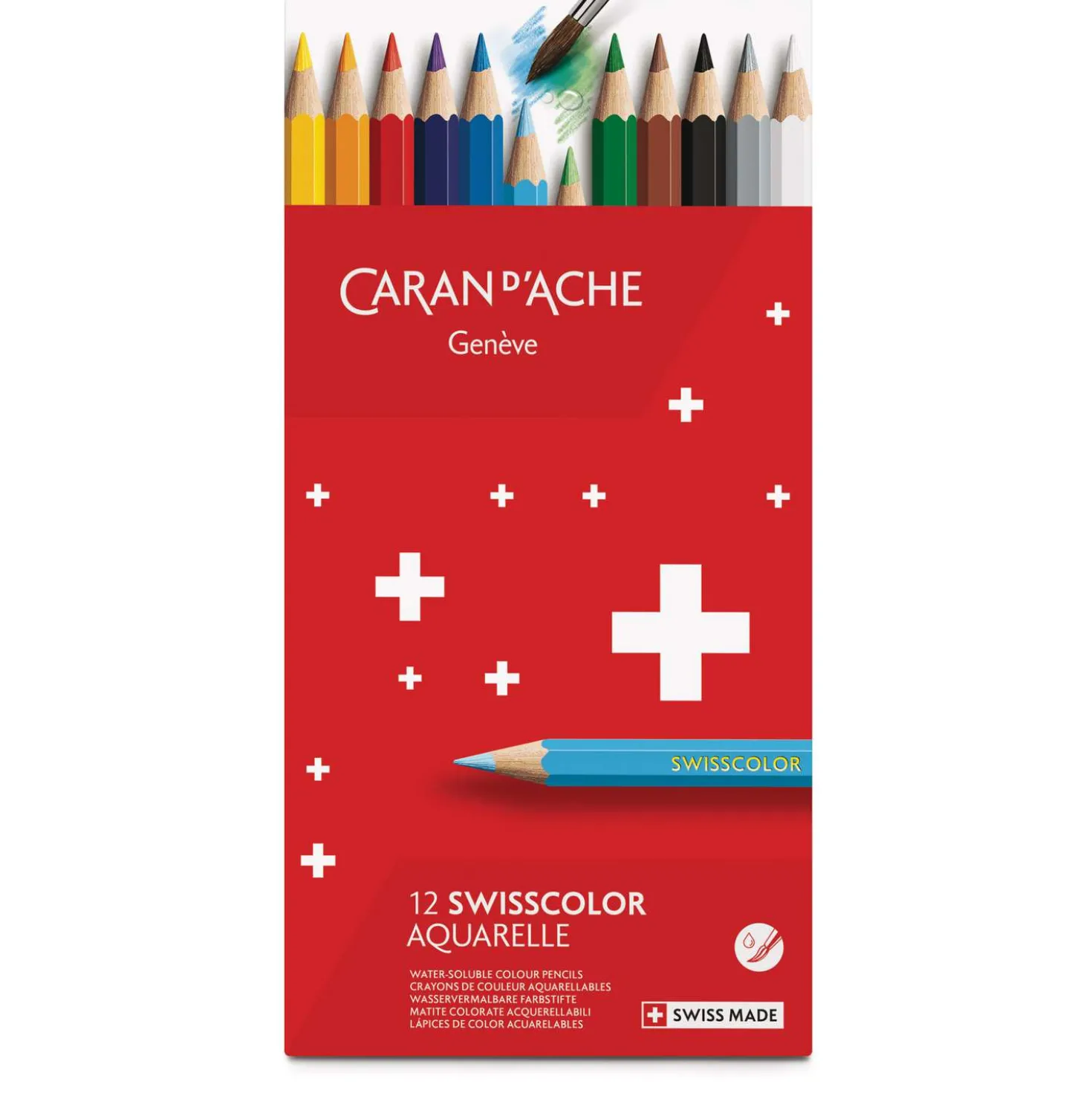 CARAN D'ACHE® Swisscolor wasservermalbare Farbstifte, Karton-Etuis