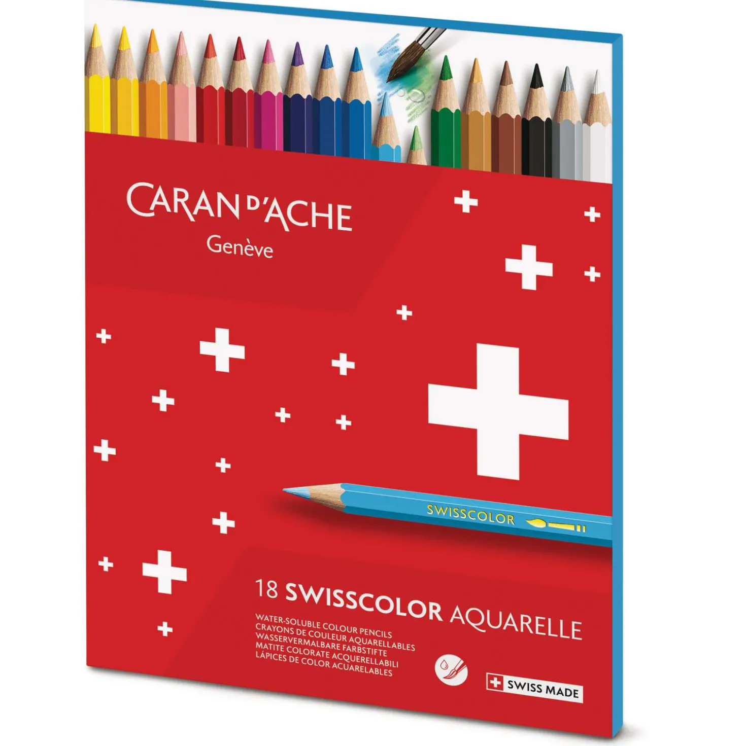 CARAN D'ACHE® Swisscolor wasservermalbare Farbstifte, Karton-Etuis