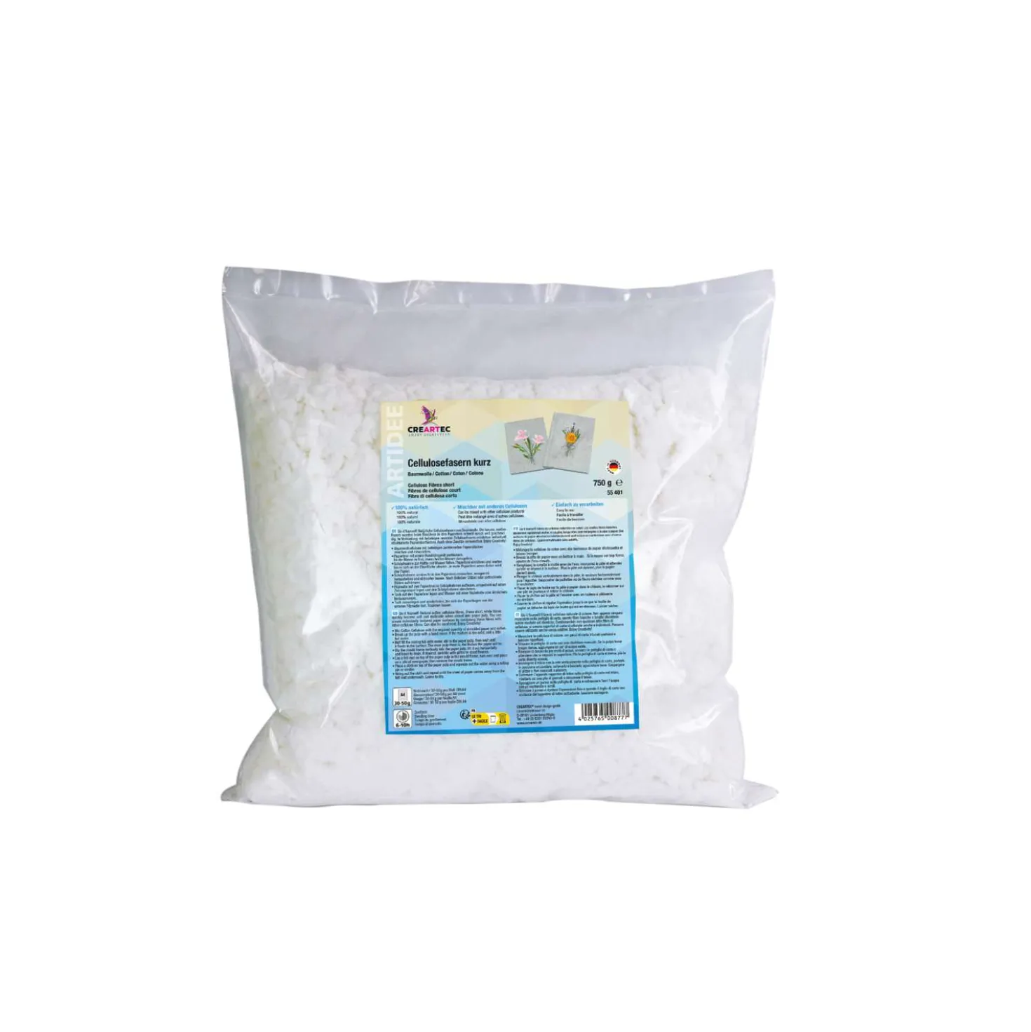 CREARTEC Baumwollcellulose kurz, 750 g