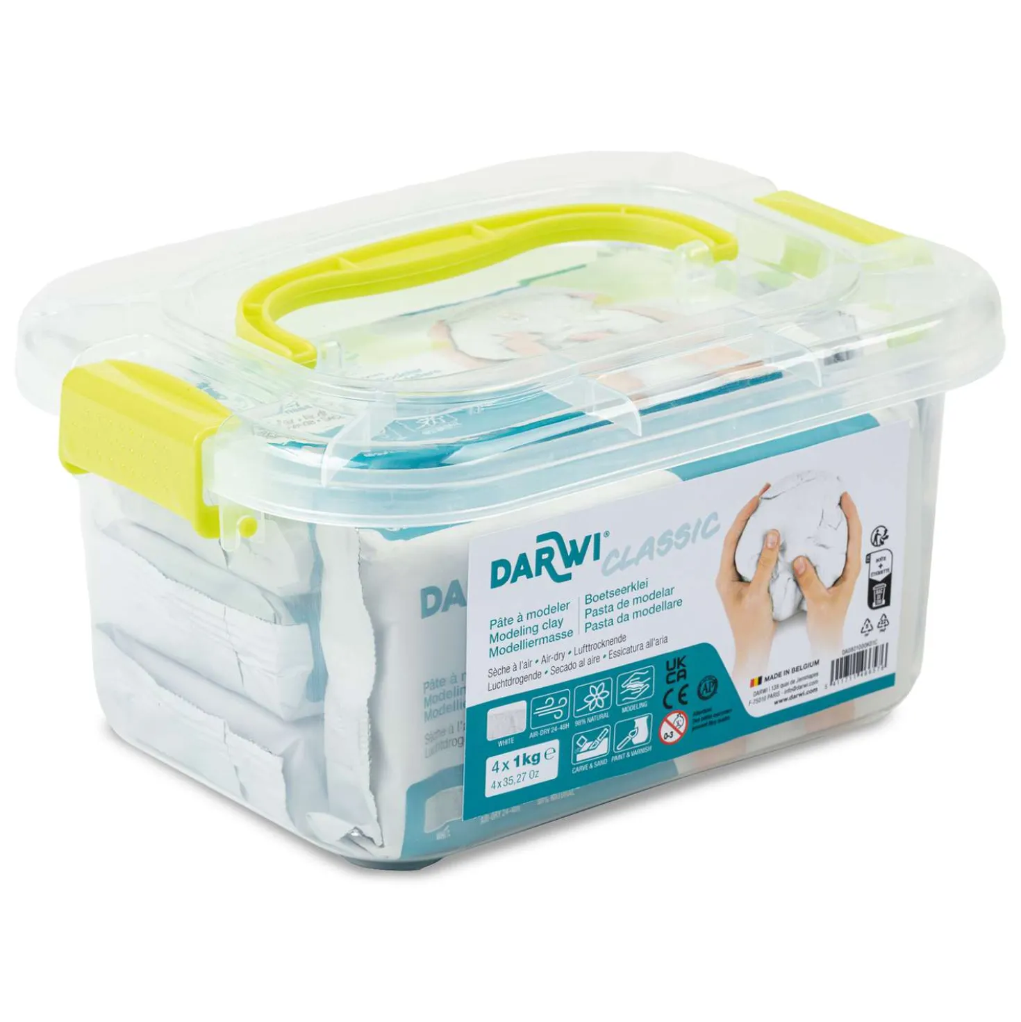 DARWI® CLASSIC selbsthärtende Modelliermasse Set, 4 × 1 kg
