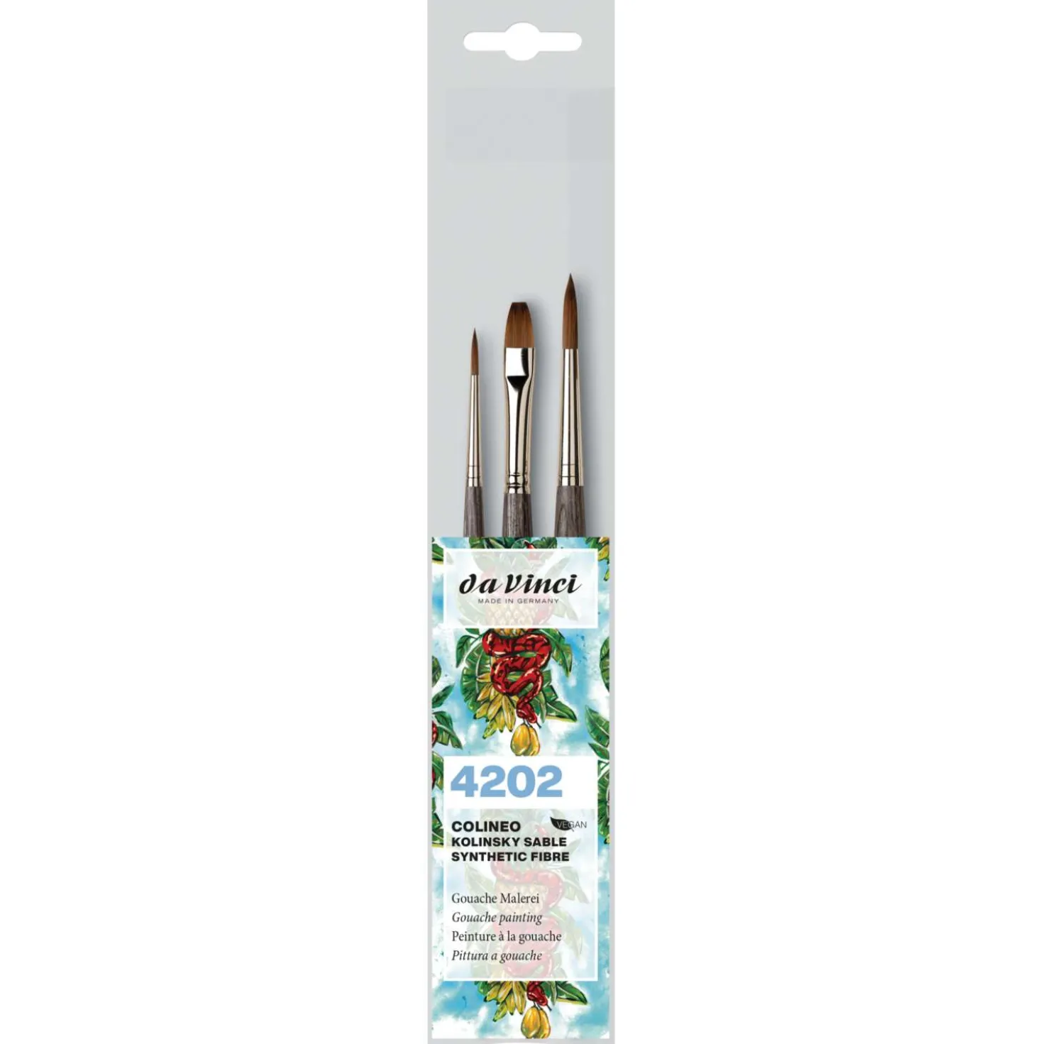 da Vinci COLINEO Gouache-Malpinsel 3er-Set, Serie 4202