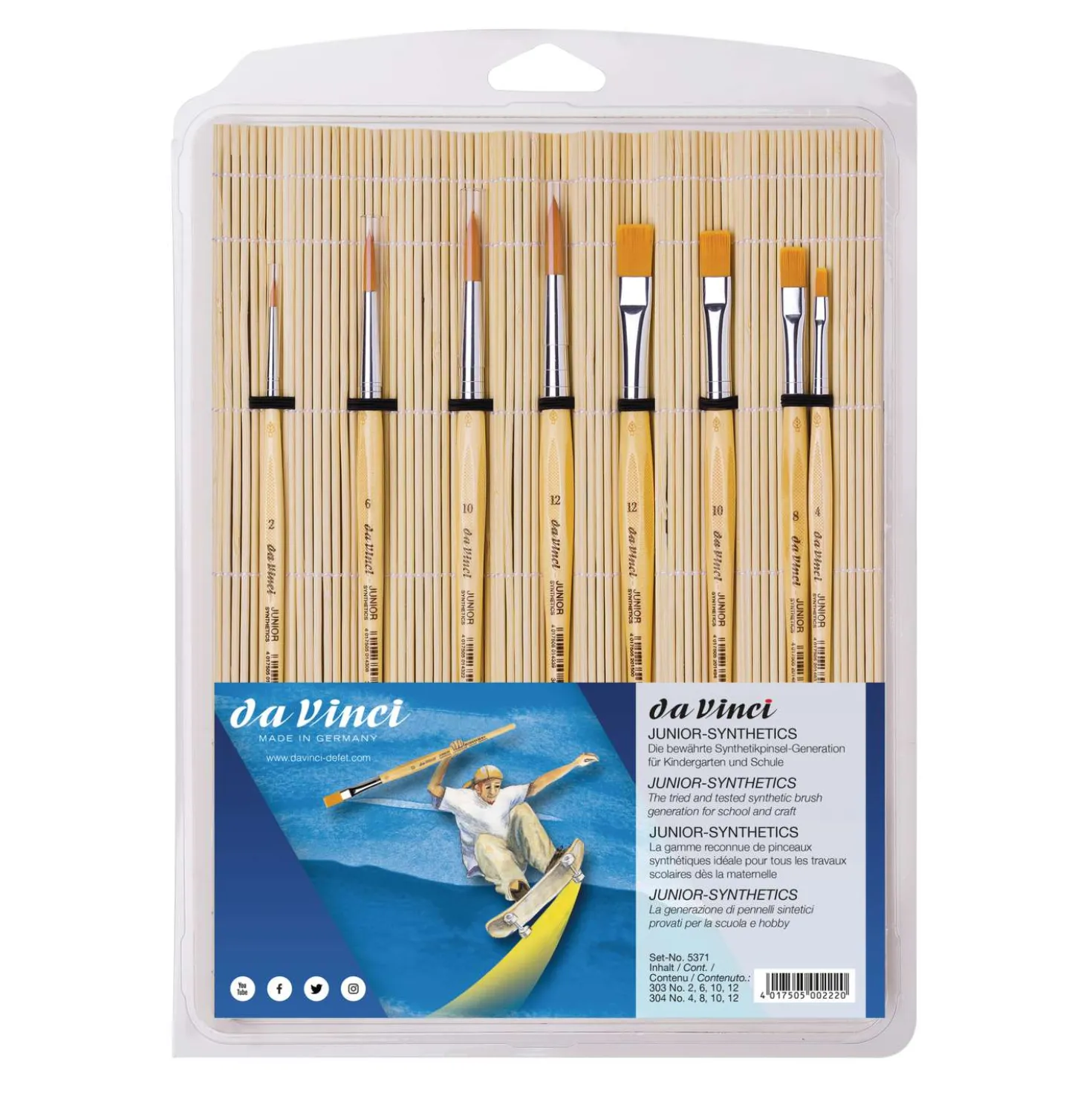 da Vinci JUNIOR Schulmalpinsel-Set, Serie 5371