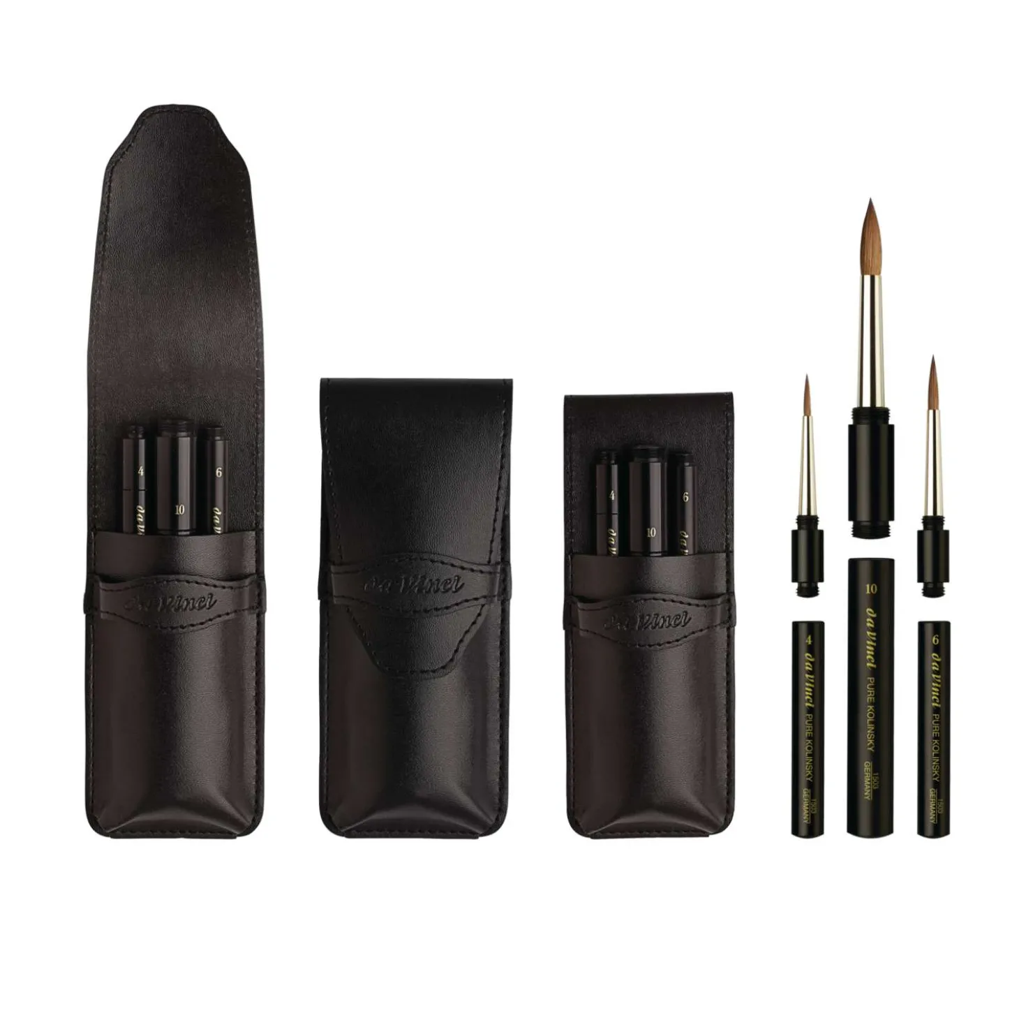 da Vinci Pinseletui mit Reisepinsel Serie 1503 Kolinsky -Rotmarder