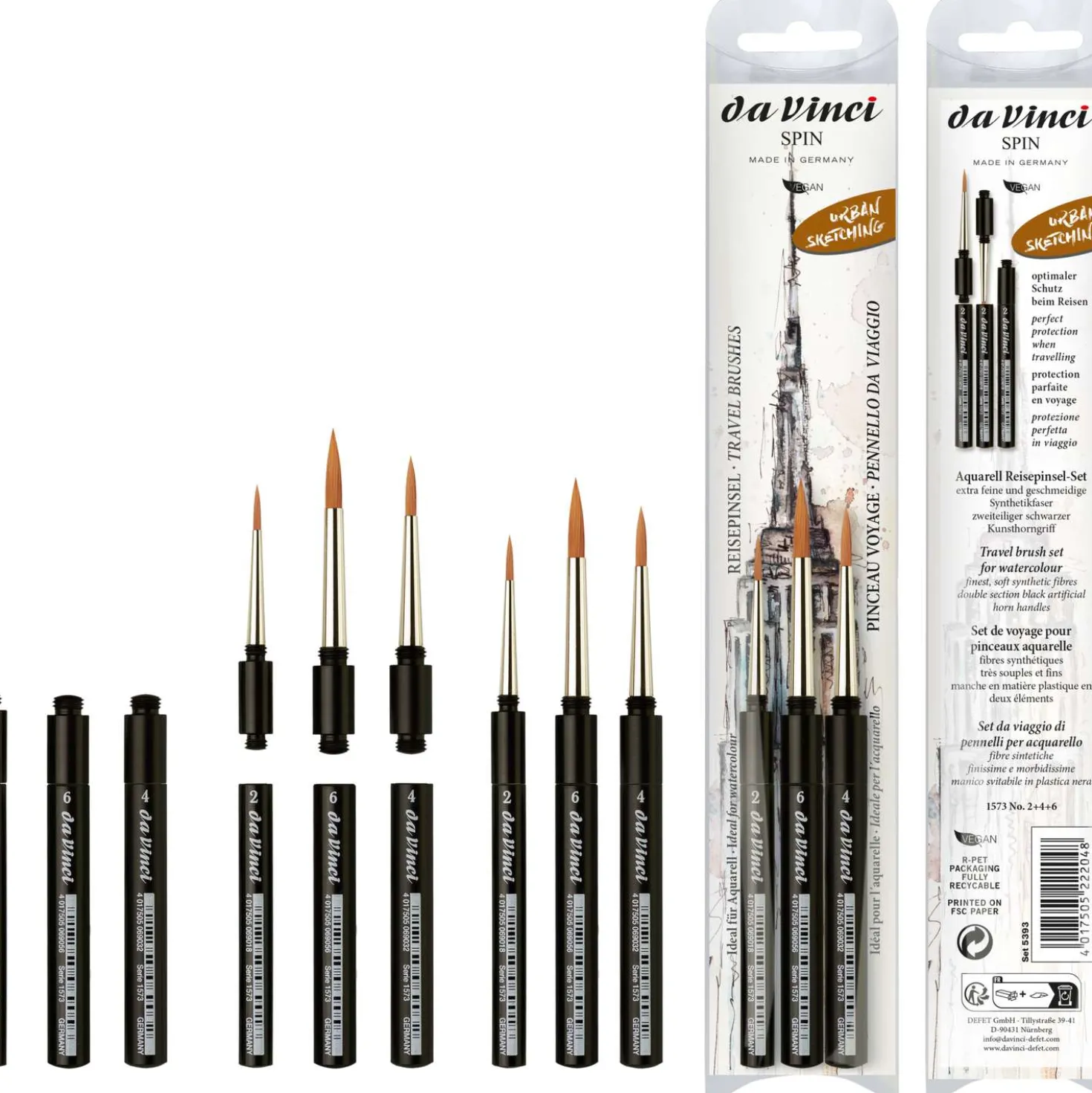 da Vinci SPIN Reisepinsel 3er-Set, Serie 5393