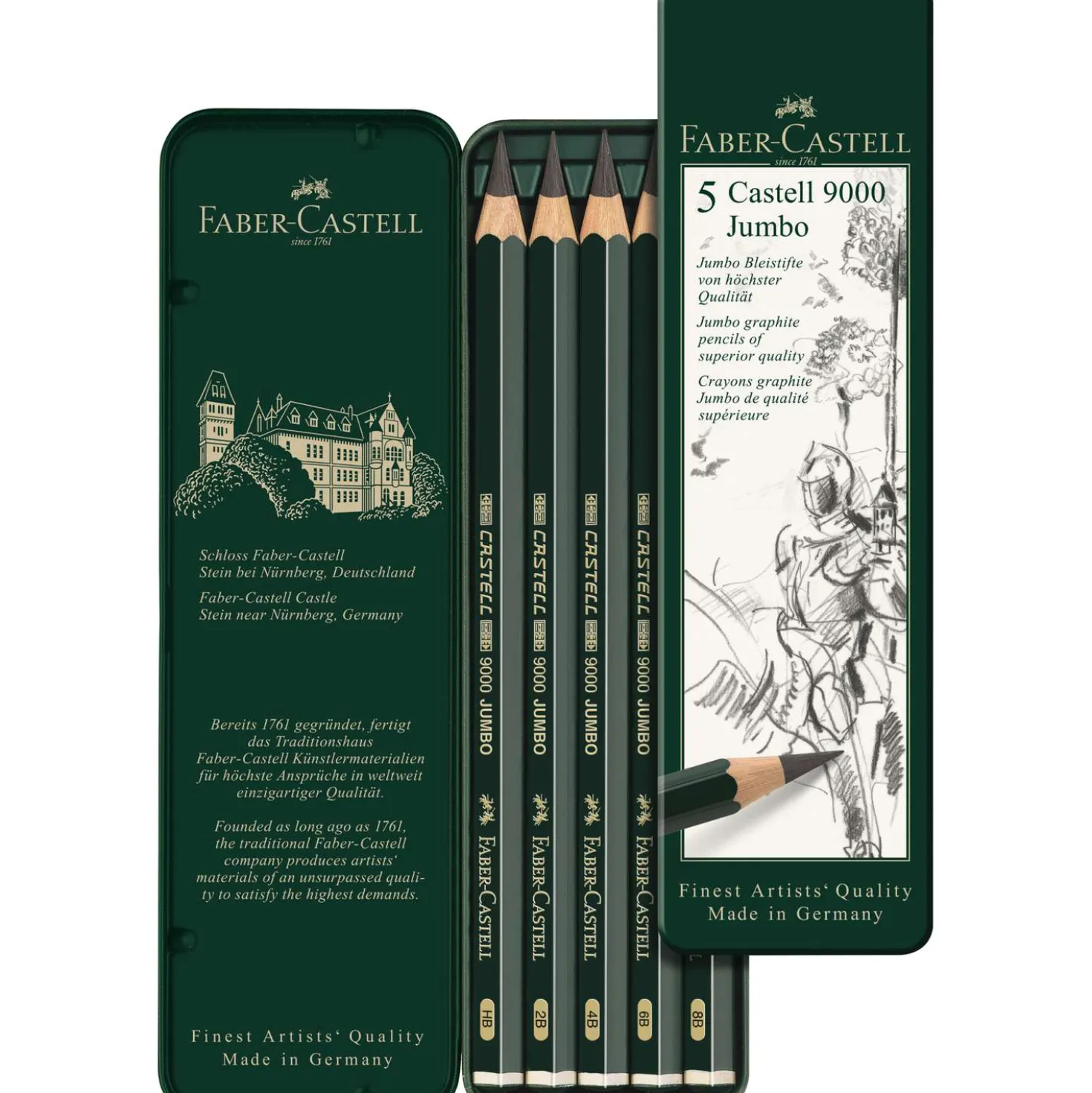 FABER-CASTELL Bleistift 9000 JUMBO im Metall-Etui