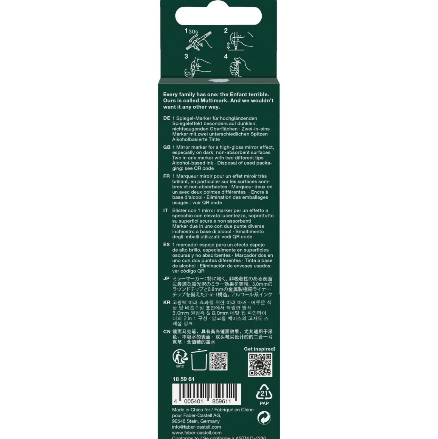 FABER-CASTELL Mirror Marker Multimark 551 Chrome