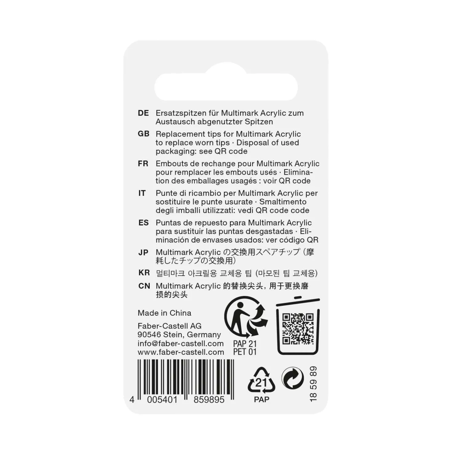 FABER-CASTELL Multimark Acrylic Marker Ersatzspitzen, zwei-Spitzen Marker