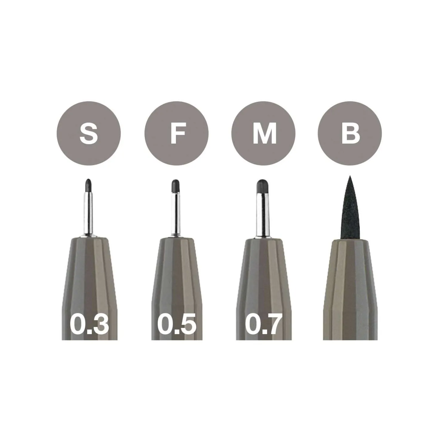 FABER-CASTELL Pitt Artist Pen Tuschestift, 4er-Set, warmgrau IV
