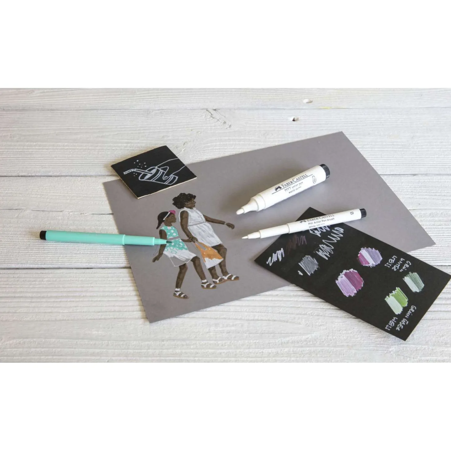 FABER-CASTELL Pitt® artist pen Tuschestift weiß, einzeln