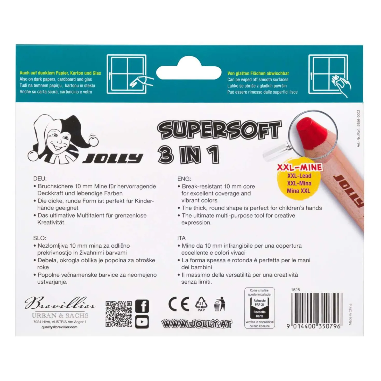 JOLLY Supersoft 3 in 1 Buntstifte, 12 Stück