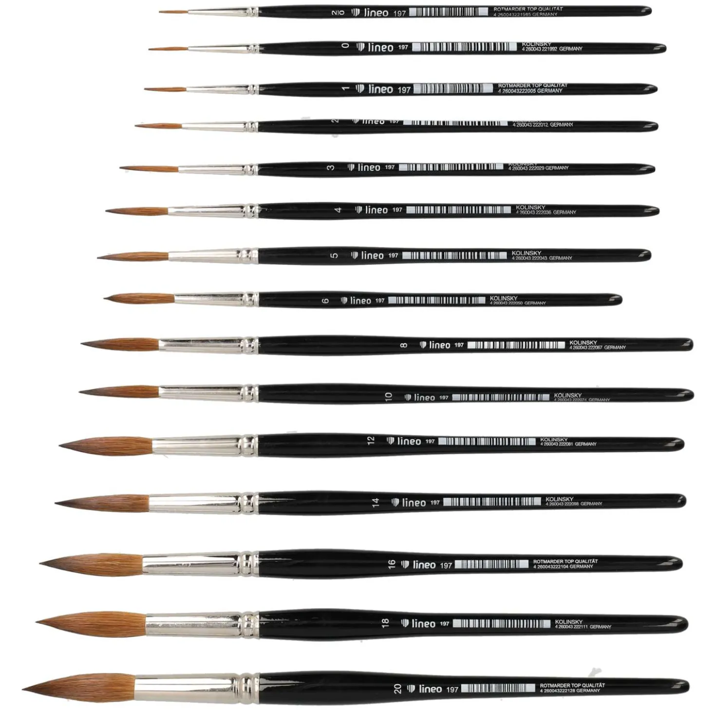 lineo Kolinsky Aquarell-Schlepperpinsel, rund, Serie 197