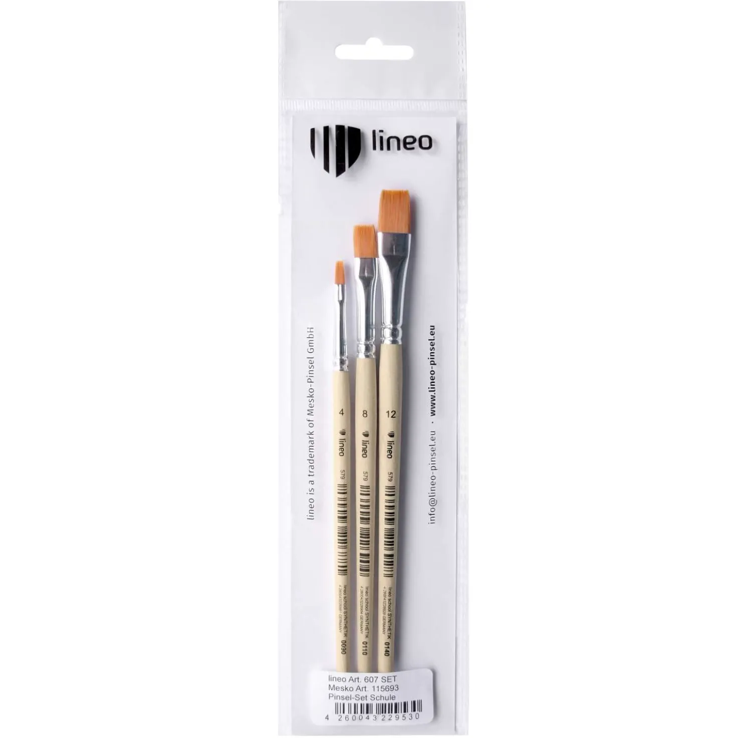 lineo Schulmalpinsel-Set Serie 579, Synthetik