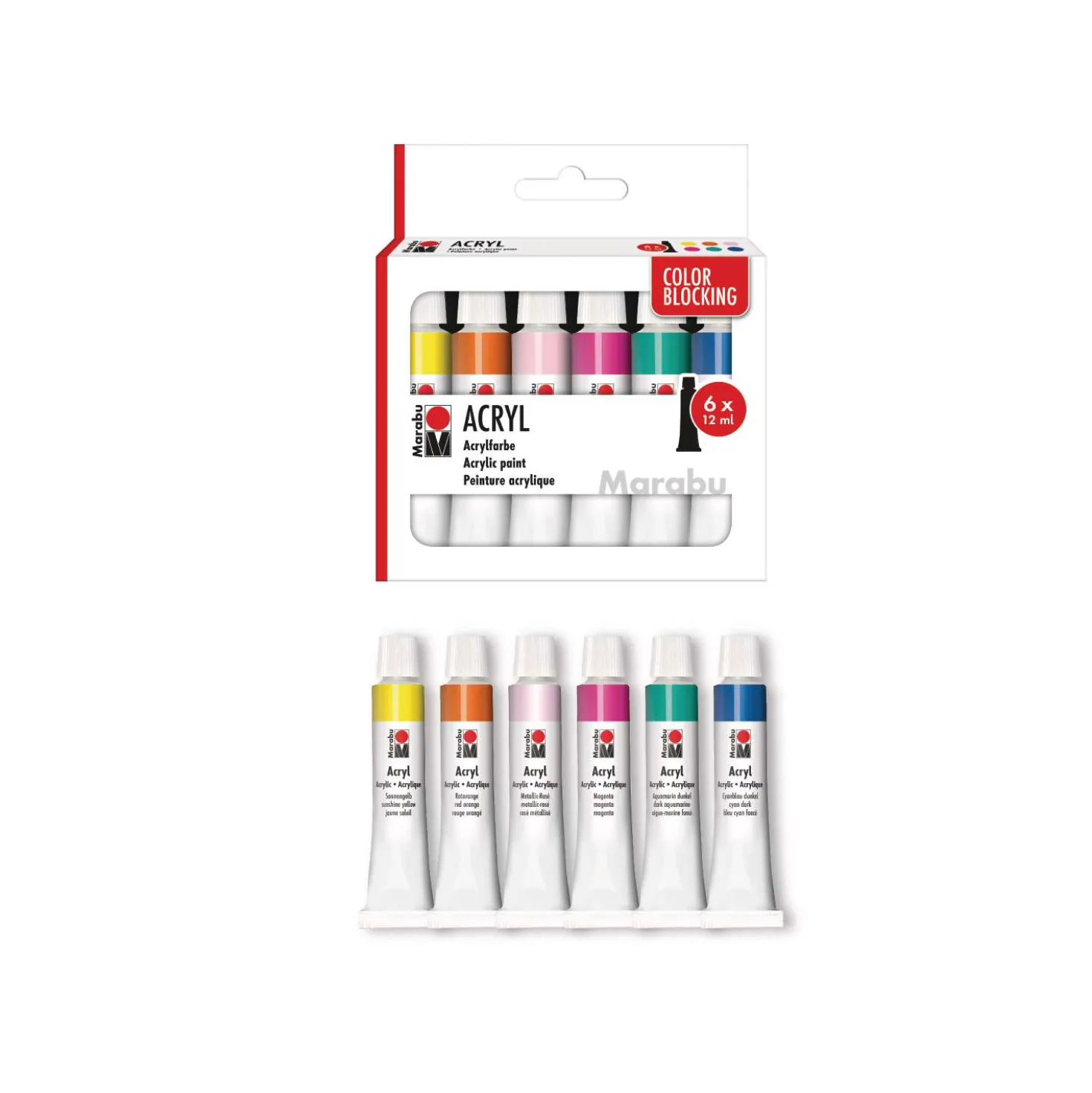 Marabu Acrylfarben COLOR BLOCKING, 6er-Set
