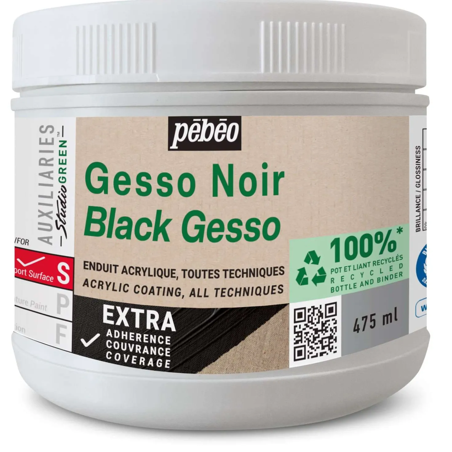 pébéo Acryl-Gesso Studio GREEN™, Schwarz