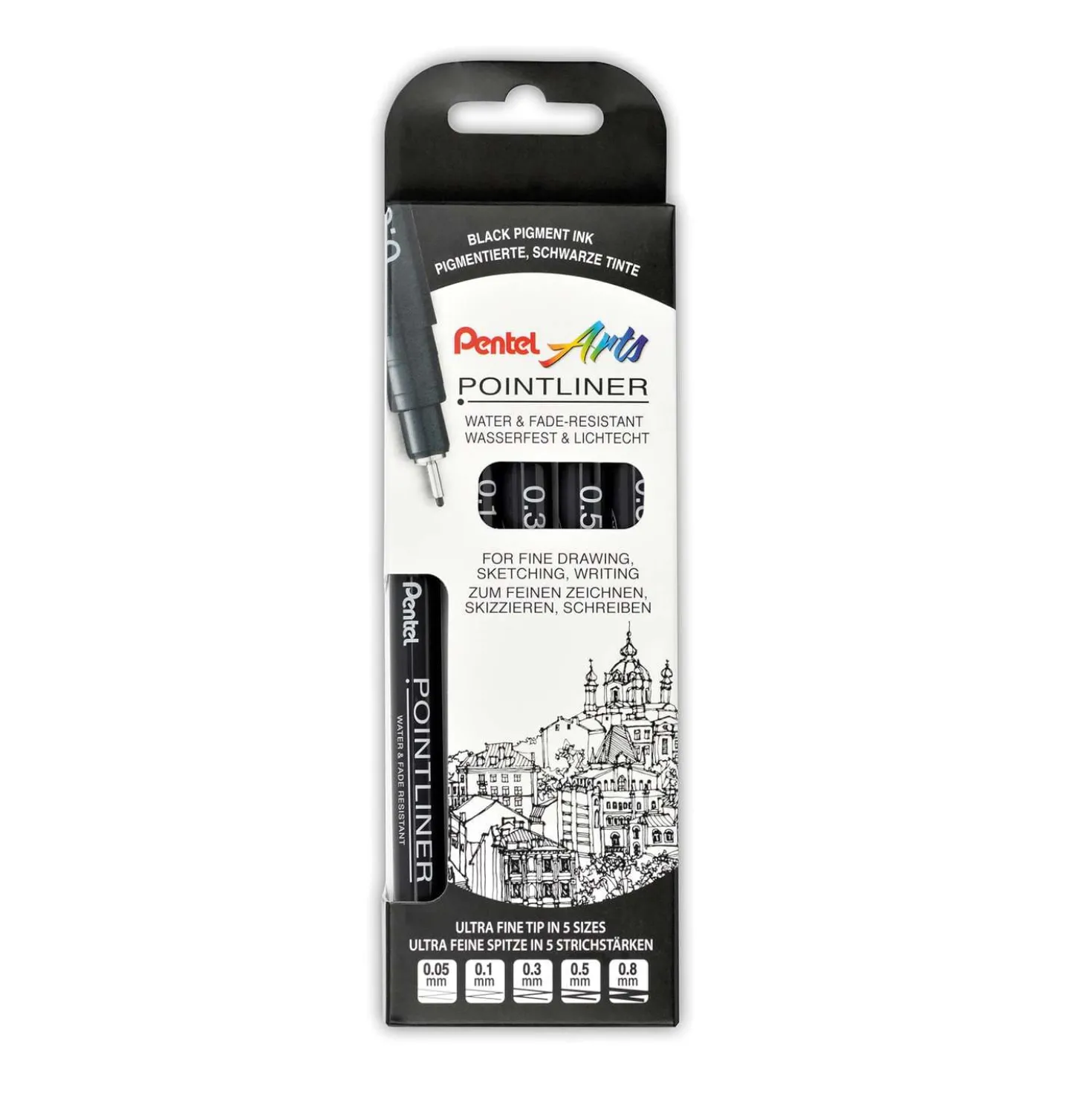 Pentel® POINTLINER Fineliner 5er-Set