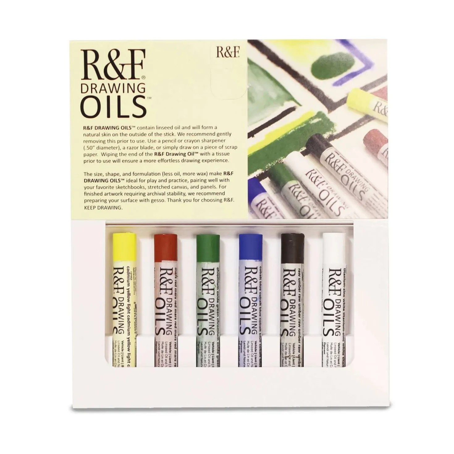 R&F® Drawing Oil Sets, 6 × 12 ml