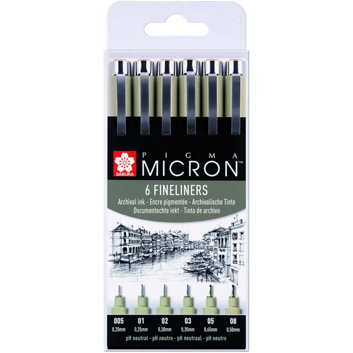 SAKURA® PIGMA MICRON™ Fineliner-Sets, schwarz