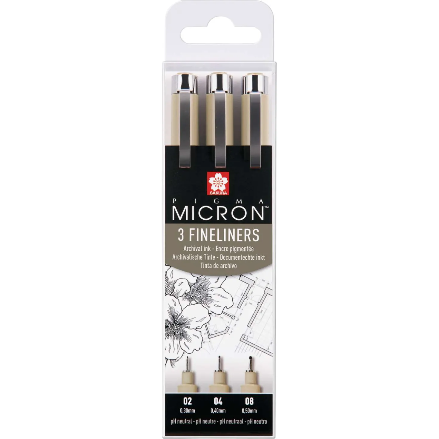 SAKURA® PIGMA MICRON™ Fineliner-Sets, schwarz
