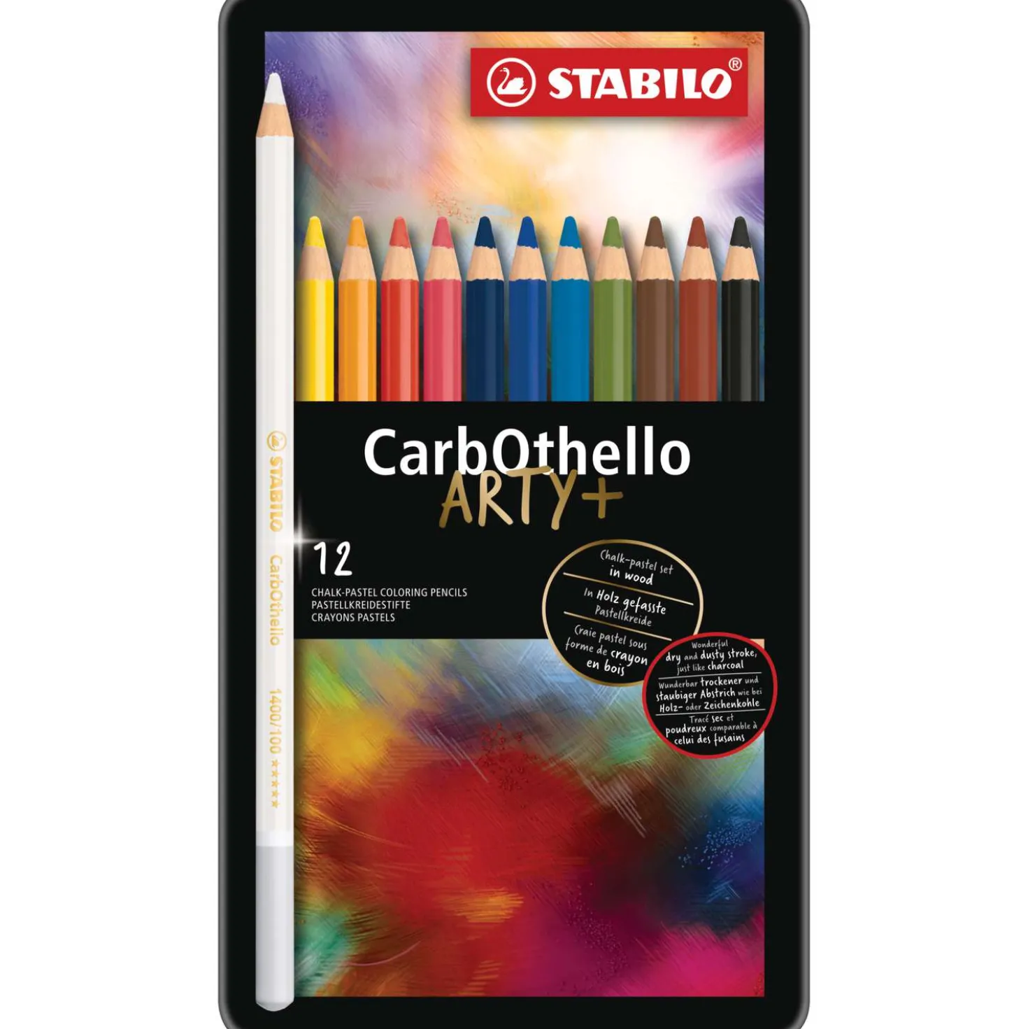 STABILO® CarbOthello ARTY+ Pastellstifte, Metalletuis