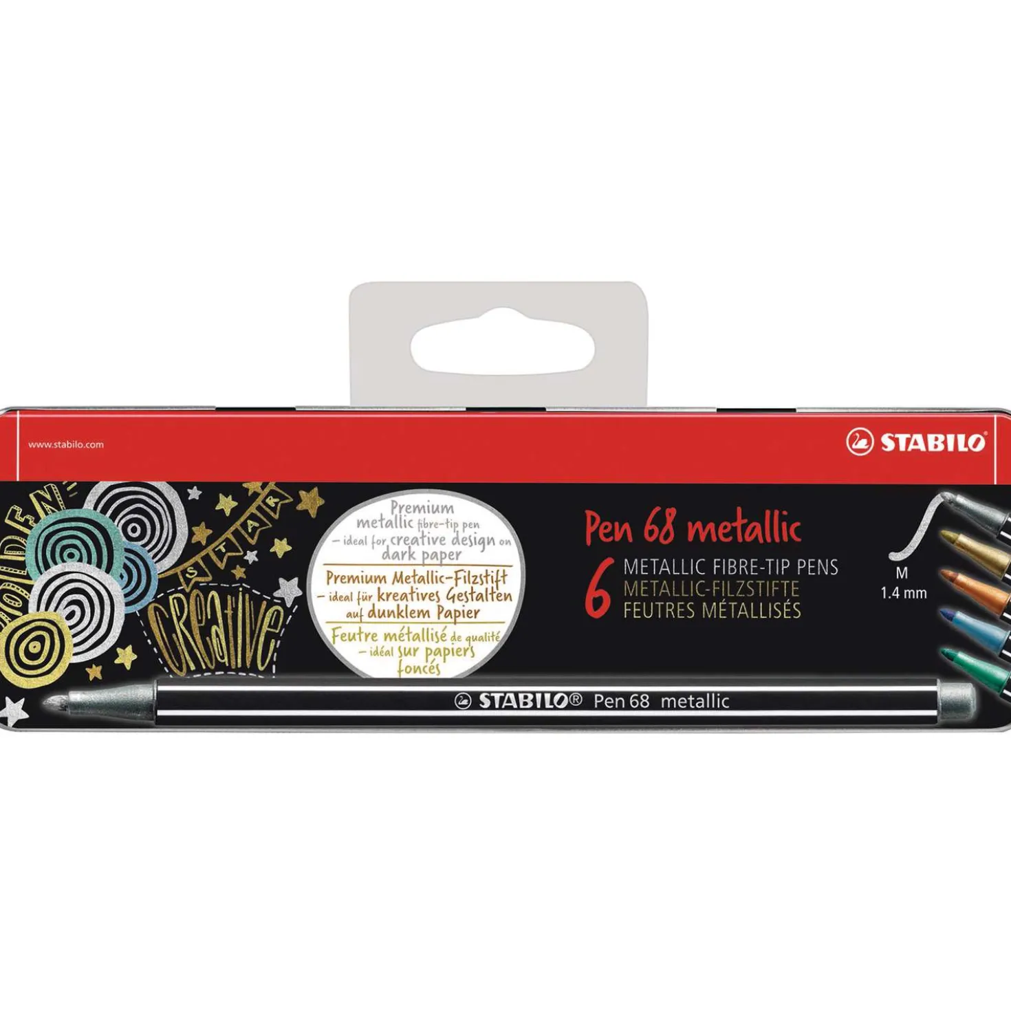 STABILO® Pen 68 metallic, 6er-Metalletui