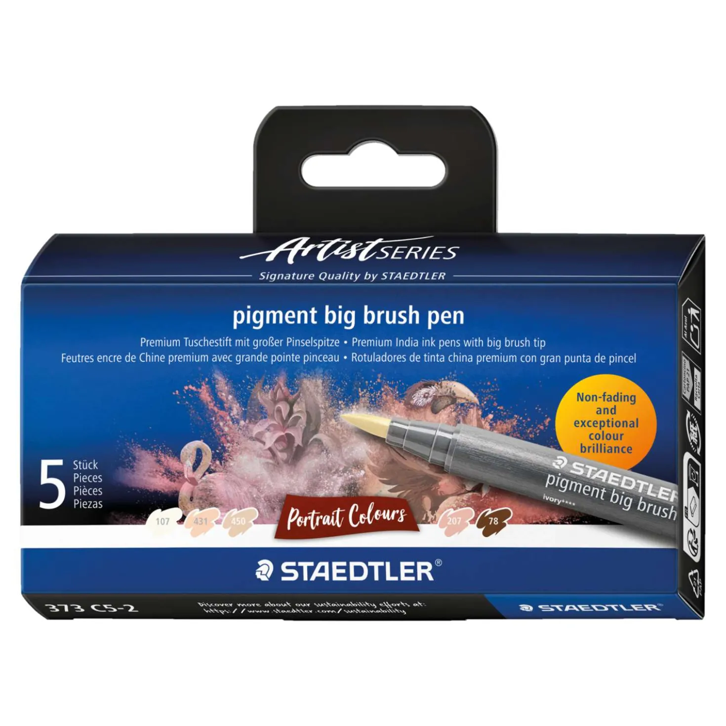 STAEDTLER pigment big brush pen, Portrait-Set