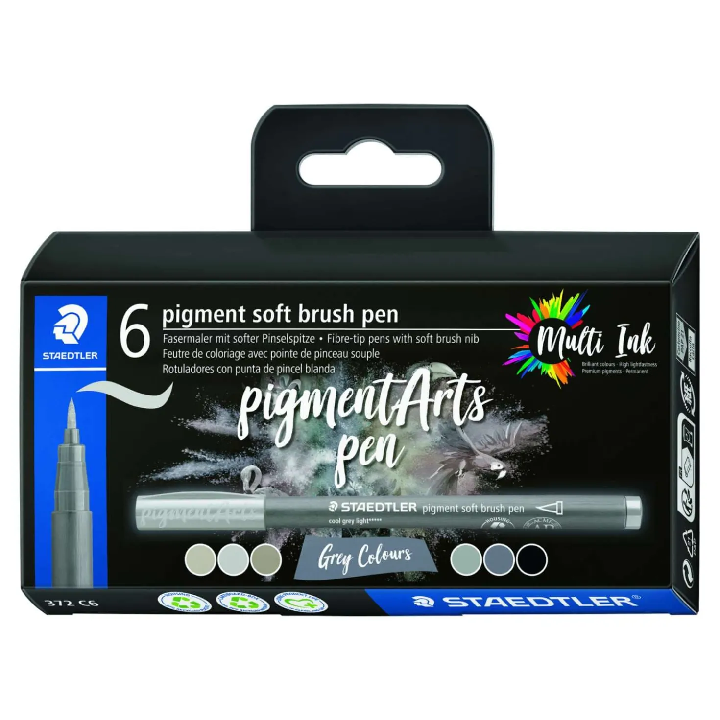 STAEDTLER® pigment soft brush pen 372, 6er-Set