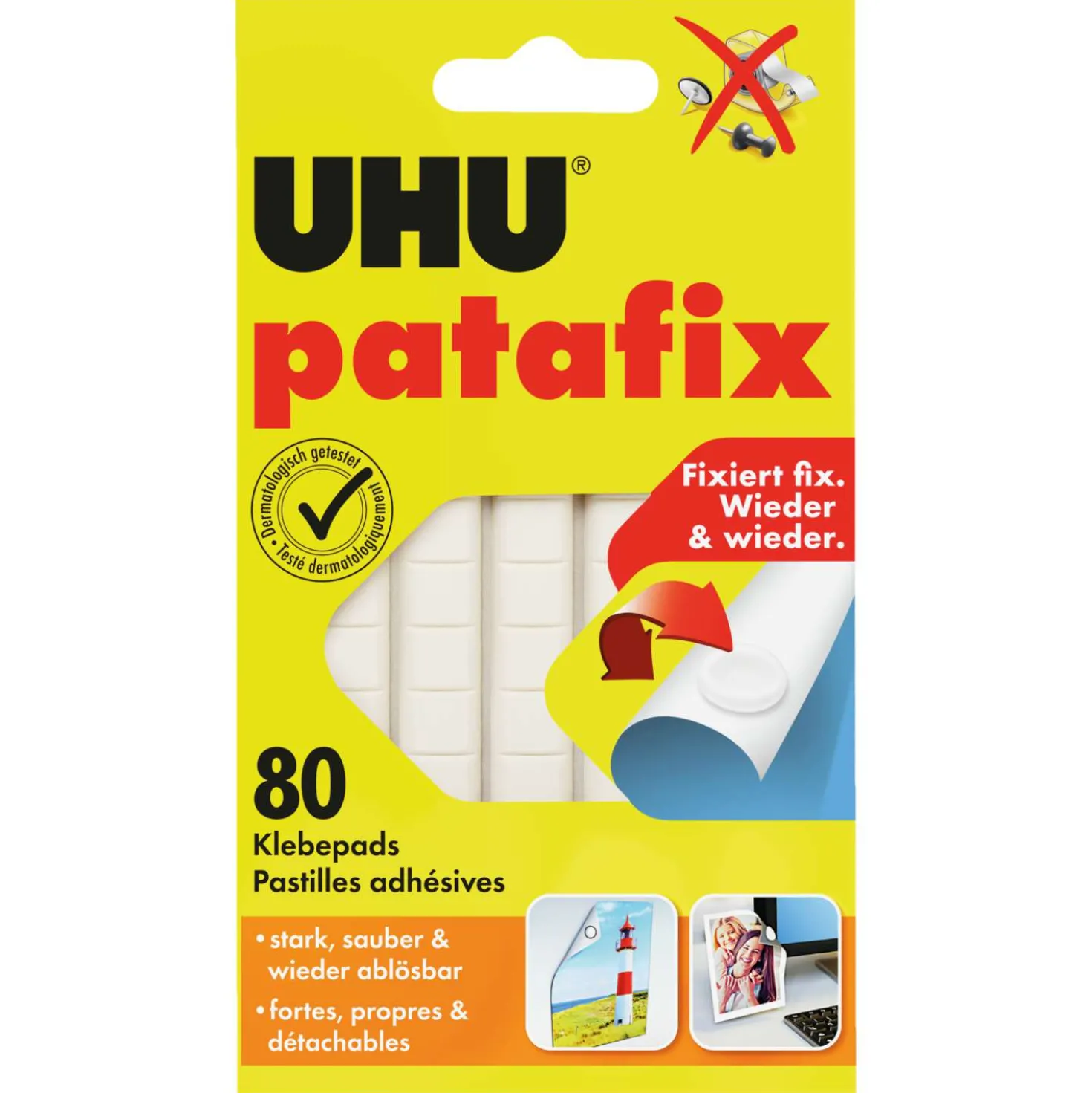 UHU® patafix wieder ablösbare weiße Klebepads