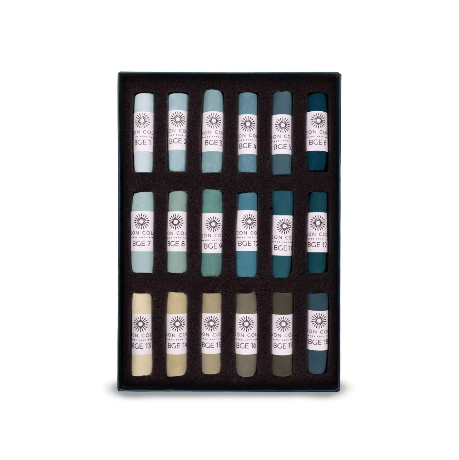 UNISON COLOUR Soft-Pastellkreiden, 18er-Sets, ganze Kreiden