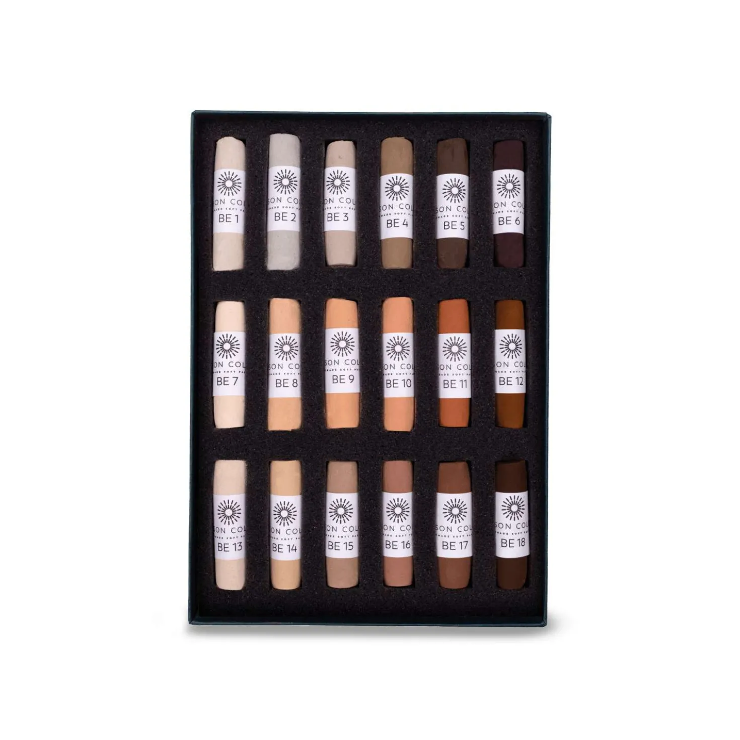 UNISON COLOUR Soft-Pastellkreiden, 18er-Sets, ganze Kreiden