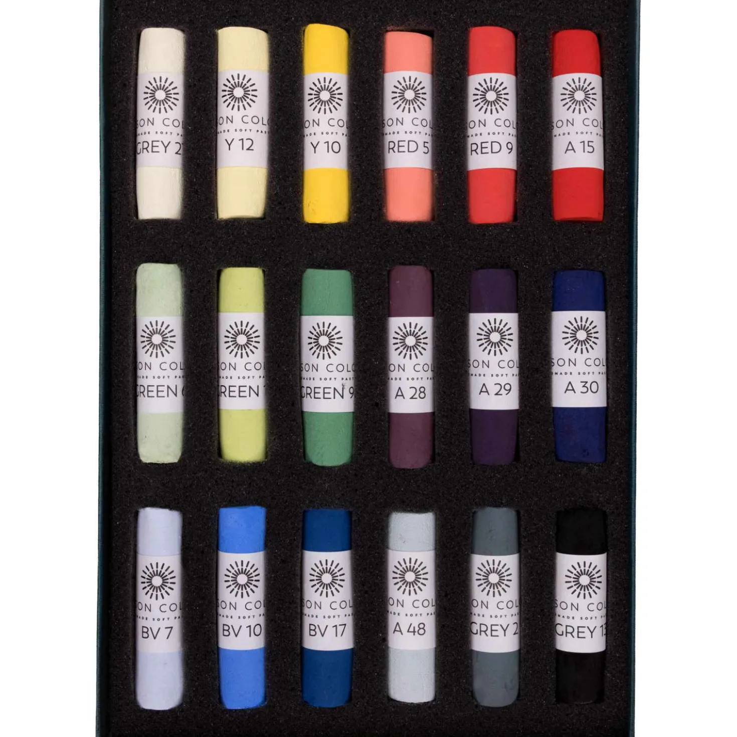 UNISON COLOUR Soft-Pastellkreiden, 18er-Sets, ganze Kreiden