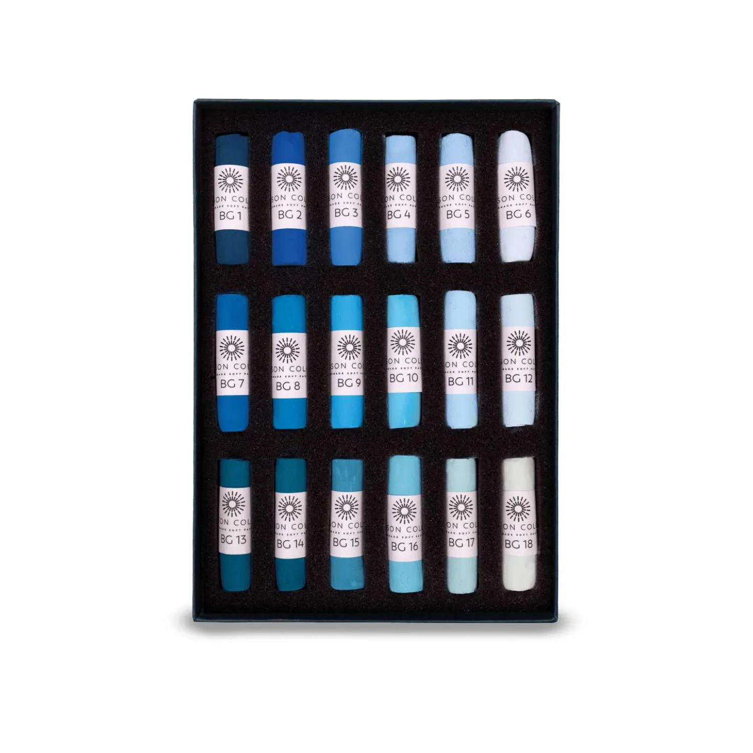 UNISON COLOUR Soft-Pastellkreiden, 18er-Sets, ganze Kreiden