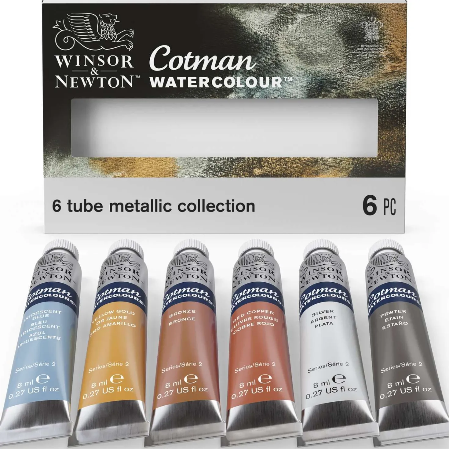 WINSOR & NEWTON Cotman™ Metallic Aquarell-Set, 6 x 8-ml-Tuben