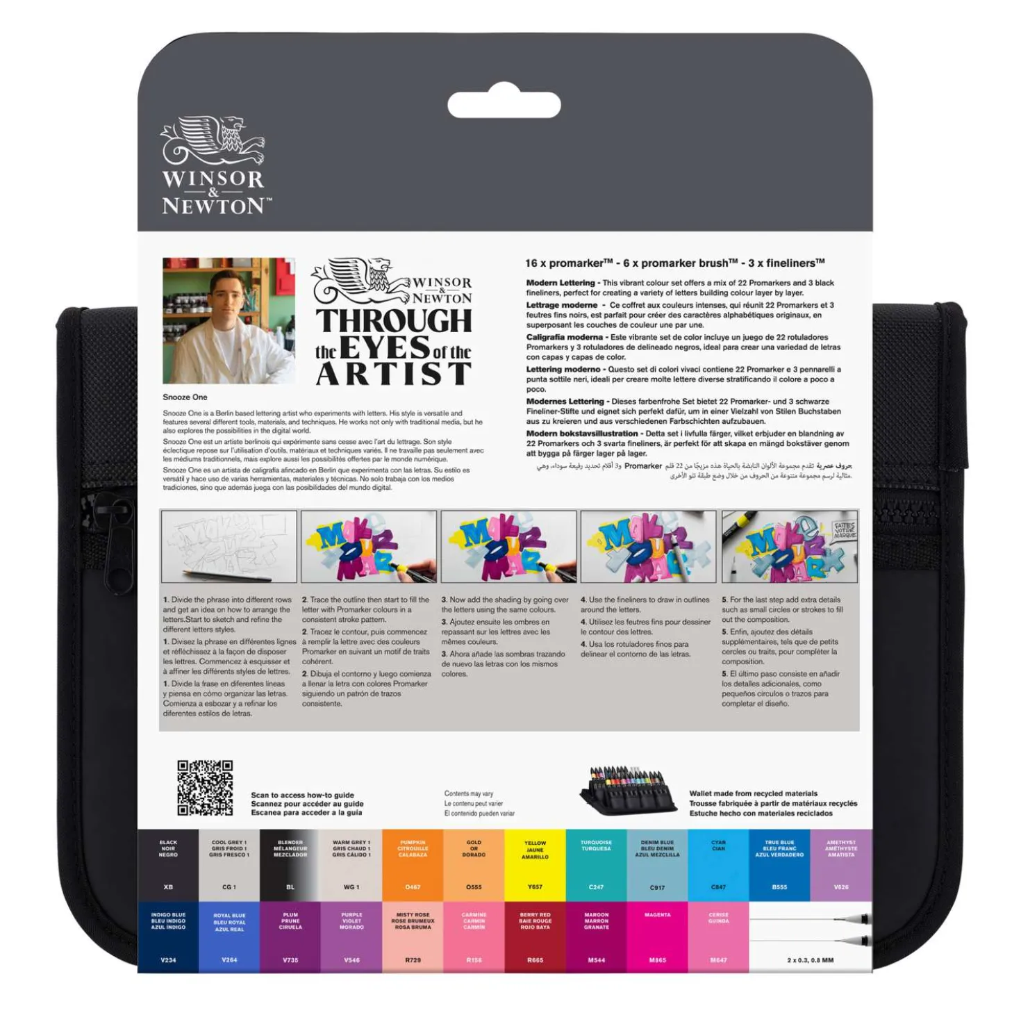 WINSOR & NEWTON™ „Modern Lettering“ Promarker Wallet Set, 25-teilig