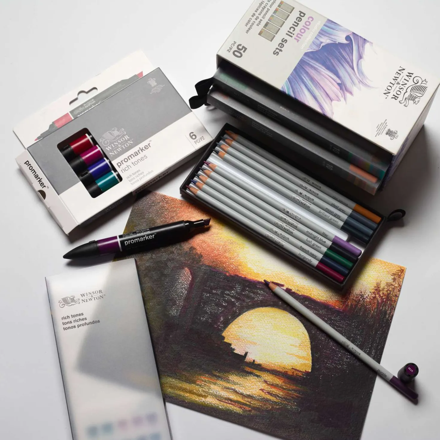 WINSOR & NEWTON™ Studio Collection Farbstift-Set, 50 Stifte