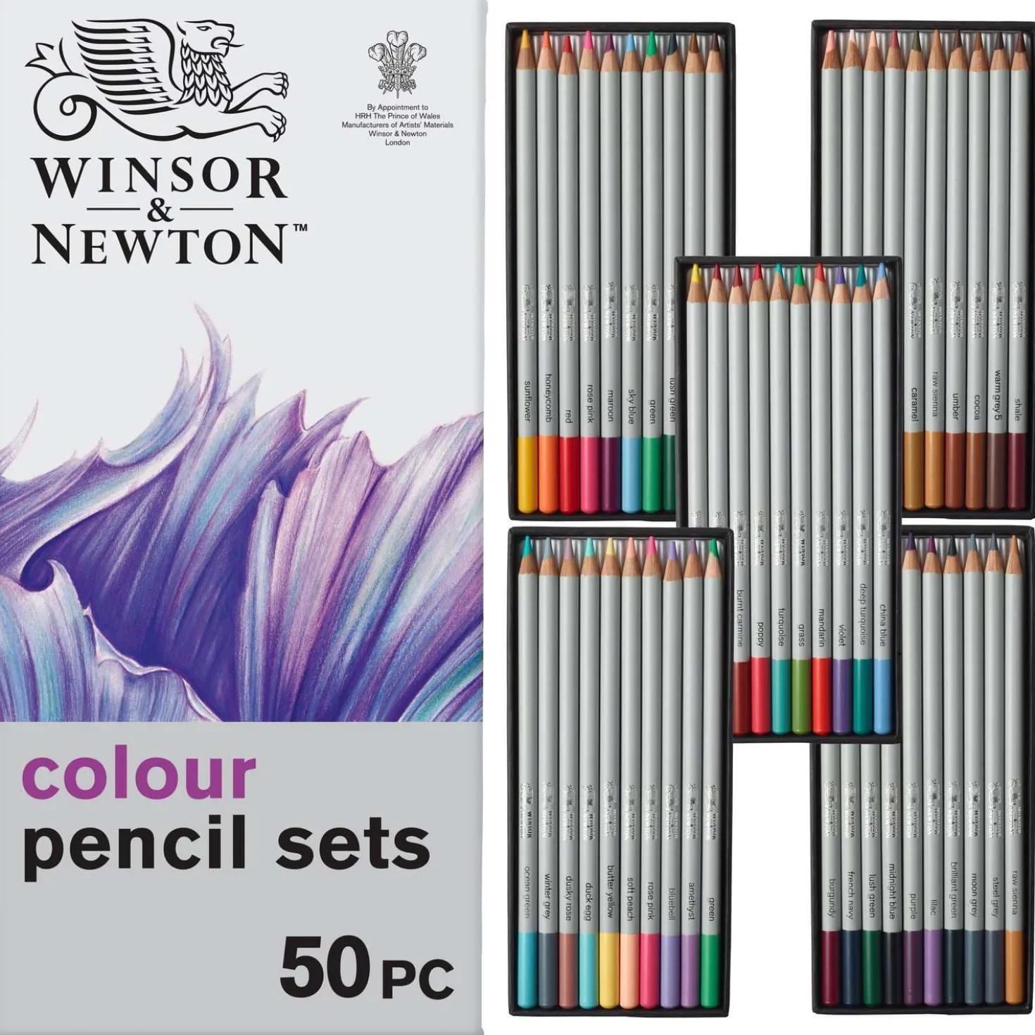 WINSOR & NEWTON™ Studio Collection Farbstift-Set, 50 Stifte